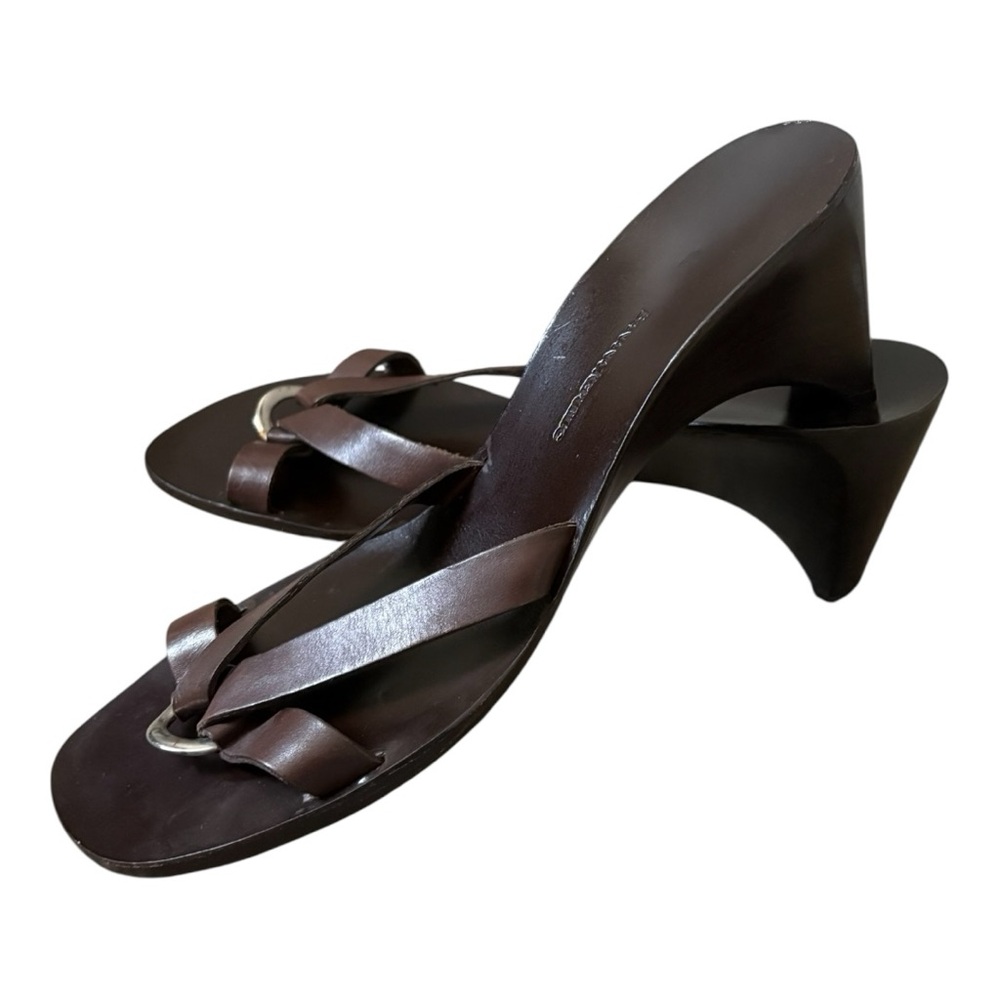 Banana Republic Y2K Brown Leather Strappy Heeled Sandals Size 10